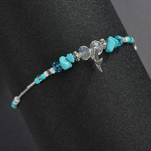 Boho Starfish Anklet Conch Shell Turquoise Foot Chain Beach Foot Jewelry Chain for Women...