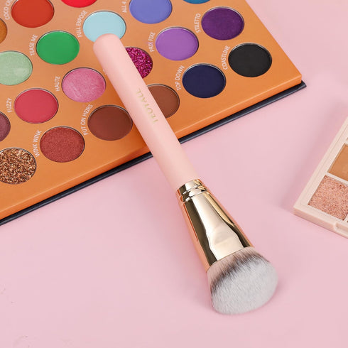 TEOYALL Flat Angled Foundation Brush, Large Dense Synthetic Bristles Kabuki Brush for Base Makeup with Liquid Cream Powder...