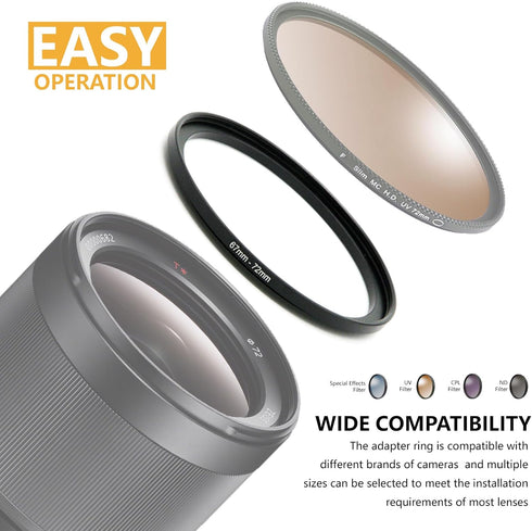 95mm to 86mm Step-up Adapter Rings Filter Adapter Black Metal Step Down Filter Ring Adapter Compatible with All Brand UV CPL ND Camera Lens Filter...