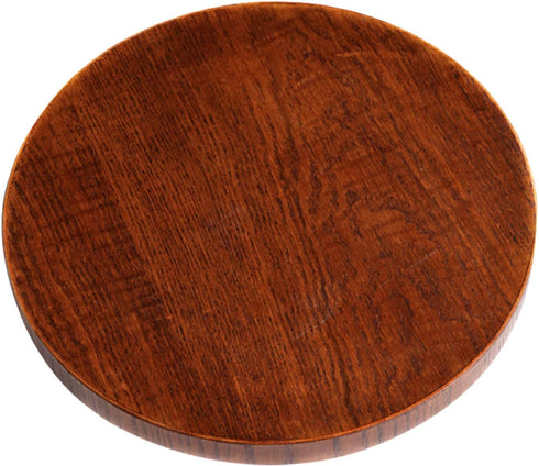 Solid Wood Serving Tray, Round Non-Slip Tea Coffee Snack Plate Food Meals Serving Tray with Raised Edges for Home Kitchen Restaurant (9.5inch, Bro...