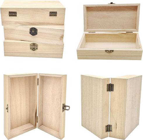 unfinished wooden box, small wooden gift boxes with lids,paintable little wooden box, Jewelry Boxes wooden and Wooden Gift Box for Home Storage (8...