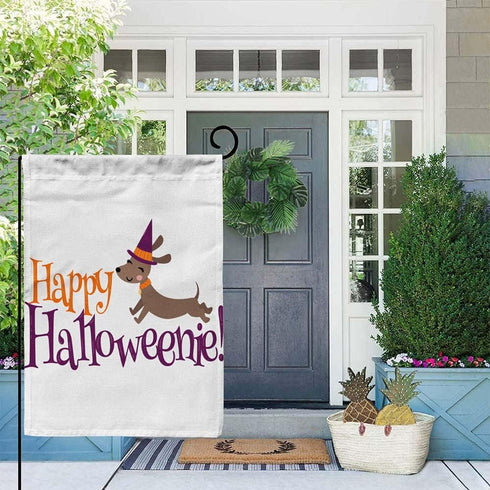 Welcome Garden Flag Home Yard Decorative 12X18 Inches Happy Dachshund Phrase Perfect Scrapbooking Kids Stationary Halloween Clothing Accessories D...