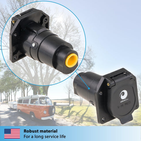 valonic 7 Way Blade Connector Socket - Spring-Loaded dust Cover - Wiring Harness Connector - for Vehicle, Truck - Weatherproof...