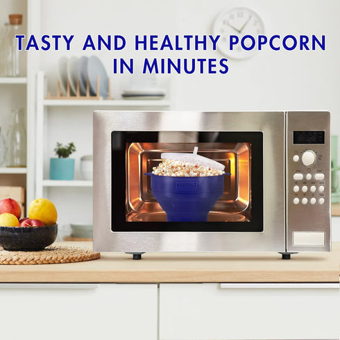 The Original Korcci Microwaveable Silicone Popcorn Popper, BPA Free Microwave Popcorn Popper, Collapsible Microwave Popcorn Maker Bowl, Use In Mic...