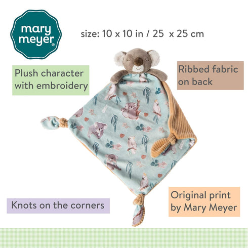 Mary Meyer Little Knottie Lovey Security Blanket, 10 x 10-Inches, Down Under Koala...