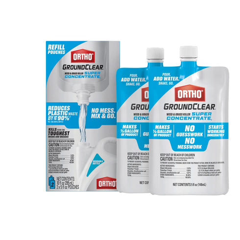 Ortho GroundClear Weed & Grass Killer Super Concentrate1, Refill Pouch, 2 x 5 fl oz Pouches...
