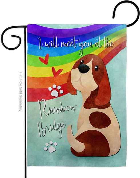 Breeze Decor Rainbow Bridge Garden Flag Expression Sympathy Remembrance Memorial Bereavement Love Support Emotion Postive House Decoration Banner ...