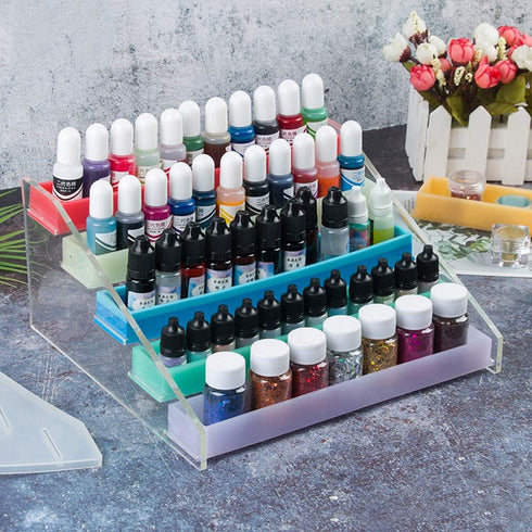5 Layer Display Organizer - Silicone Nail Polish & Lipstick Makeup Rack - Epoxy Resin Casting Mould - Jewelry Pigment & Essential Oils Storage Hol...