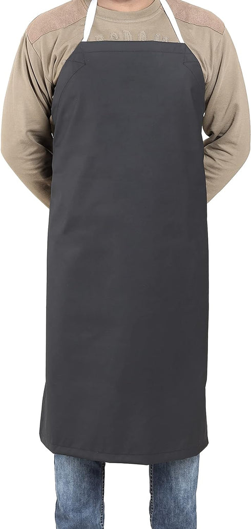 EISCO Rubber Vinyl Apron, Medium (27" W x 36" L) - Adjustable Bib Apron for Dishwashing, Butcher, Laboratory - Black...