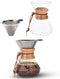 Bruntmor Pour Over Coffee Maker Dripper - Coffee Pot with Double-Layer Stainless Steel Coffee Filter - Portable Coffee Maker - Heat-Resistant Glas...