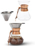 Bruntmor Pour Over Coffee Maker Dripper - Coffee Pot with Double-Layer Stainless Steel Coffee Filter - Portable Coffee Maker - Heat-Resistant Glas...