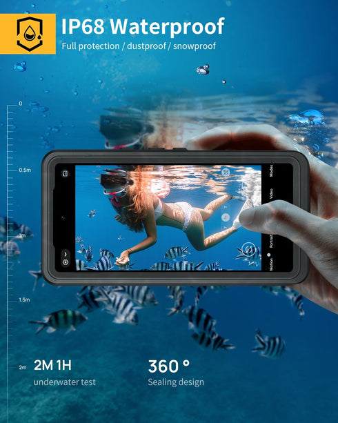 Lanhiem Pixel 8 Pro Case, IP68 Waterproof Dustproof Case with Built-in Screen Protector, Rugged Full Body Shockproof Protective Clear Cover for Go...