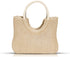 Tote Bag for Women, Straw Beach Bag, Round Leather Handbag, Bohemian Hand-Woven, Summer Bag Suitable for Beach, Travel, Daily Matching (White)...