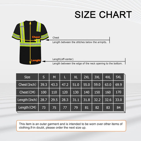 TCCFCCT High Visibility Shirts for Men Class 3 Hi Vis Reflective Safety Shirts for Men Women, Short Sleeve Construction Work Shirts with Green Ext...