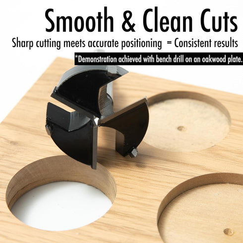 1-3/4 Inch Forstner Drill Bit, Triple-Flute Carbide Tipped Forstner Bit for Hard Wood, Soft Wood, Veneered Plywood, Plastic, Drilling Hole Saw Woo...