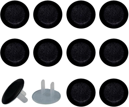 Generic 24 PCS Child Proofing Outlet Covers Pure Black Electrical Safety Socket Protection Caps for 2-Prong Power Wall Plates, czbhg-001...