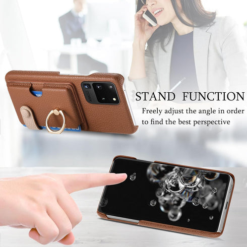 Asuwish Phone Case for Samsung Galaxy S20 Ultra 5G Wallet Cover with Screen Protector and Thin Slim Ring Card Holder Leather Cell Accessories S20u...