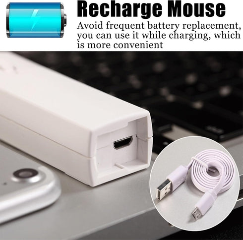 Wireless Bluetooth Mouse, Dual Mode (BT+2.4G) Noiseless Charging Mouse (with Storage Case), 3 Buttons 1200 DPI Ultra-Thin Portable Mini Travel Wir...