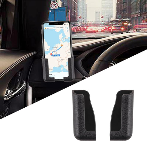 2 PCS Multifunctional Dashboard Phone Mount, Self Adhesive Car Phone Holder, Adjustable Width Car Cell Phone Holder, Car Mobile Phone Bracket (Bla...