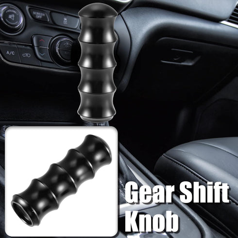 X AUTOHAUX 1 Set 12cm Gear Shift Knob Aluminum Alloy Bamboo Style Gear Shifter Car Interior Shift Knob Black...