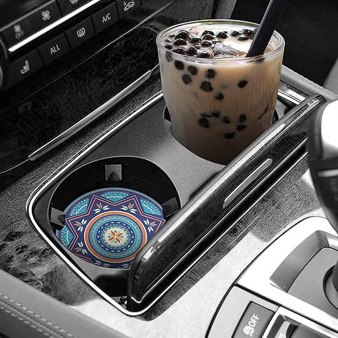 Car Coasters for Drinks Absorbent, 10 Pack 2.56in Car Coasters Absorbent Ceramic with A Finger Notch for Easy Removal, Car Cup Holder Coaster for ...