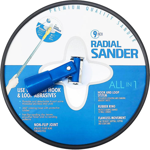 9 Inch Hand Radial Drywall Sander Tool with Interchangeable Center Hub 9 inch Disc Sander Blocking for Wall Cleaning and Polishing...