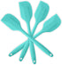 Silicone Spatula 4-piece Set, Heat-Resistant Non-stick Rubber Spatulas with Stainless Steel Core, Light Blue...