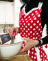 Wrapables Adjustable Flirty Hostess Apron, Red Polka Dots...