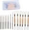 Artzuvs 14Pcs Ceramic Pottery Clay Ribbon Sculpting Tools Kit Wire Texture and Needle Detail Tool with Plastic Box for Carving, Modeling,Sculpture...