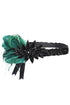 BABEYOND Vintage 1920s Flapper Headband Roaring 20s Great Gatsby Headpiece with Feather 1920s Flapper Gatsby Hair Accessories (Darkgreen)...