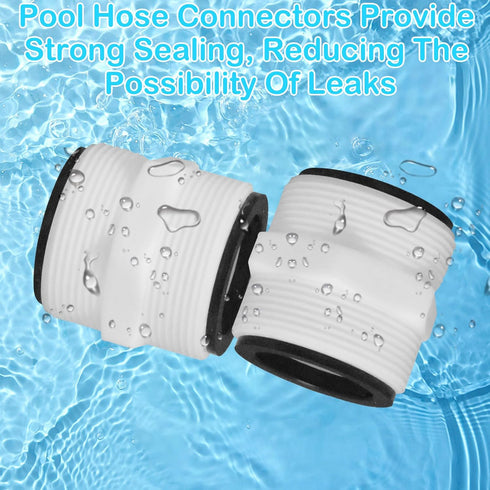 2Pcs 1.5’to 1.5’ Pool Hose Adapter, Pool Hose Connector Coupling Above Ground Pool Hose Adapter Compatible with Intex, Garden Hose Extender with 2...