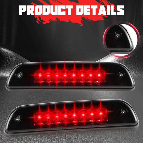 High Mount LED 3rd Brake Light Center Light for 1995-2015 Toyota Tacoma (Black Cover Smoke Lens)...