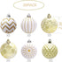 30PCS Christmas Balls Ornaments,60MM Gold&White Painted Shatterproof Festive Wedding Hanging Ornaments Christmas Tree Decoration...