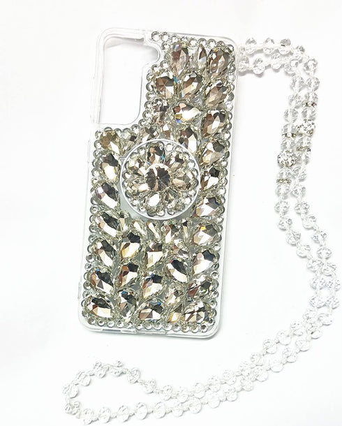 Aikukiki Case for Galaxy S21,Diamond Kickstand Case for Galaxy S21 5G Case,3D Handmade Bling Diamond Glitter Phone Case for Samsung Galaxy S21 5G ...