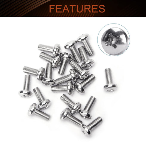 MroMax M8 x 20mm Machine Screws Pan Phillips Cross Head Screw 304 Stainless Steel Fasteners Bolts Silver Gray 20Pcs...