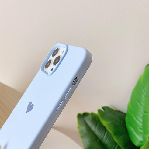 Jmltech Compatible with iPhone 13 Pro Max Case Silicone Women Girls Blue Heart Design Slim with Soft Anti-Scratch Microfiber Lining Protective Pho...