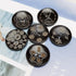 Libiline New 24pcs Carve Wood Button 2 Holes Craft Clothe Sewing Decor … (Brown Carving, 35mm(1 3/8"))...