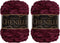 JubileeYarn Chenille Yarn - 100g/Cake Worsted Weight - Scarlet - Dark Mulberry Maroon Purple Velvet - 2 Cakes...