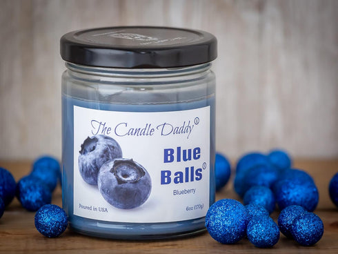 Two Blue Balls - Blueberry Scented - 6 Ounce Jar Candle - 40 Hour Burn...
