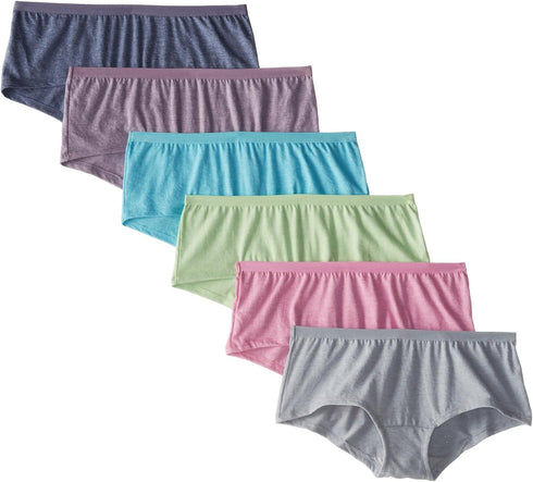 Fruit of the Loom Women's Beyondsoft Panties, Boyshort-Cotton Blend-6 Pack, 7...