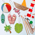 Simgoing 36 Pcs Unfinished Wood Summer Cutouts Hawaiian Wood DIY Paint Crafts Tropical Beach Ball Palm Tree Flip Flop Shaped Hanging Ornaments wit...