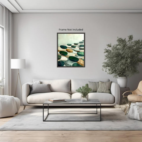 Posterizer 1 pcs-chic modern abstract shapes poster-green gold and black art 2-Abstract & Modern Art-Collectibles & Fine Art-Chic Home Decor- unfr...