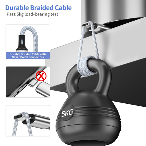 Multi Charging Cable, Multi 3 in 1 iPhone Charging Cable, Lightning/Type-C/Micro USB Universal Port Adapter,1.8M/6FT Long Nylon Braided Phone Char...