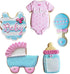 Baby Shower Cookie Cutters 5-Pc. Set Made in the USA by Ann Clark, Onesie, Bib, Rattle, Baby Bottle, Baby Carriage...