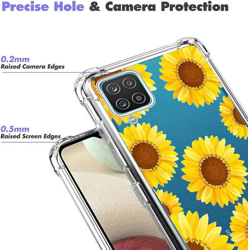 (3 Pack) for Galaxy A12 5G Case for Samsung A12 5G Case for Girls Women Shock-Absorption Anti-Scratch Crystal Clear Soft TPU Slim Bumper Protectiv...
