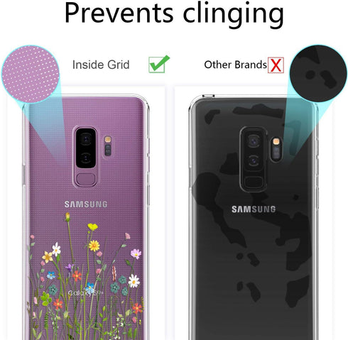 Unov Case for Galaxy S9 Plus Clear with Design Soft TPU Shock Absorption Slim Embossed Floral Pattern Protective Back Cover (Flower Bouquet)...