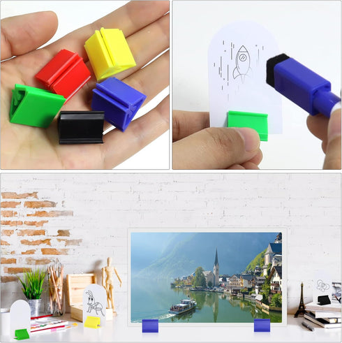 102Pcs Blank Game Board Markers and Game Card Stands with 2Pcs dice,Black and Blue Marker Pens for DIY Board Game Party Favor Home or Office...