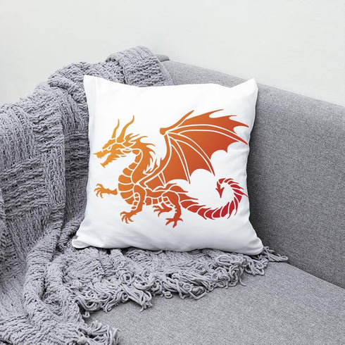 Medieval Dragon Stencil Flying Dragon Stencil 11.8×11.8inch with Paint Brush Ancient Dragon Template Reusable DIY Dragon Crafts and Decor on Wood ...