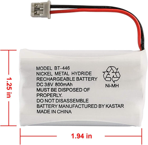 Uniden BBTY0504101 Model BT446 Nickel Metal Hydride Rechargeable Cordless Phone Batteries (Pack of 2) for use with T94 Series, TWX977 and WXI977 C...