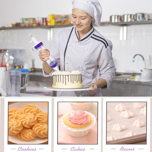 15 Pcs Cake Decorating Baking Syringe Tool Kit, Cupcake Filling Injector with Icing Nozzles Cream Scrapers Nozzle Brush Flower Nail Lifter Scissor...